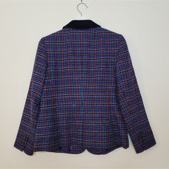 TALBOTS MISTLETOE PLAID SHETLAND WOOL BLAZER 10P - Picture 5 of 7